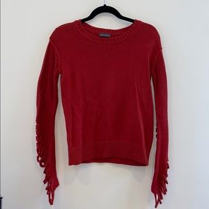 Red Sweater with Arm Cutouts